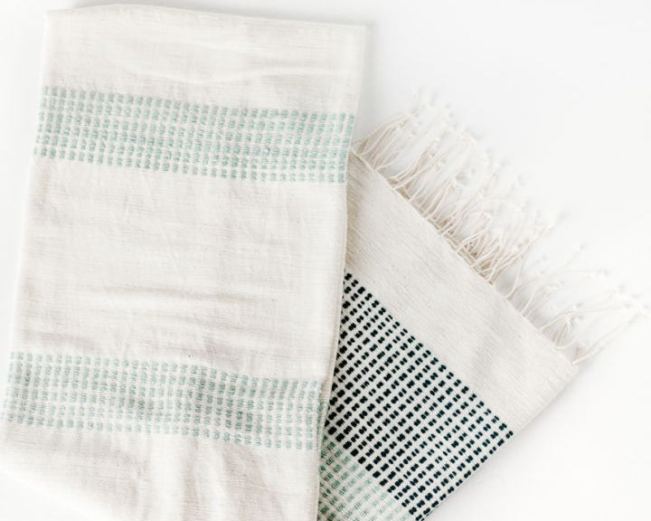 Aden Blue Cotton Bath Towel