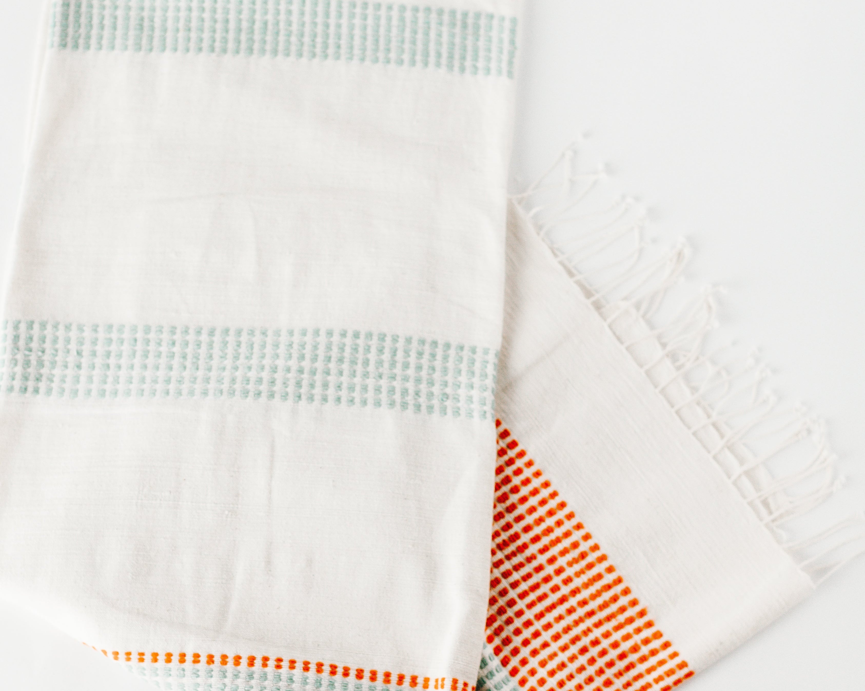 Blue Tangerine Stripe Turkish Bath Towel