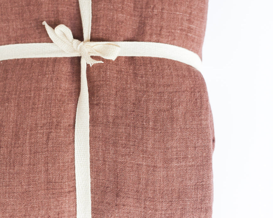 Clay Stonewashed Linen Blanket