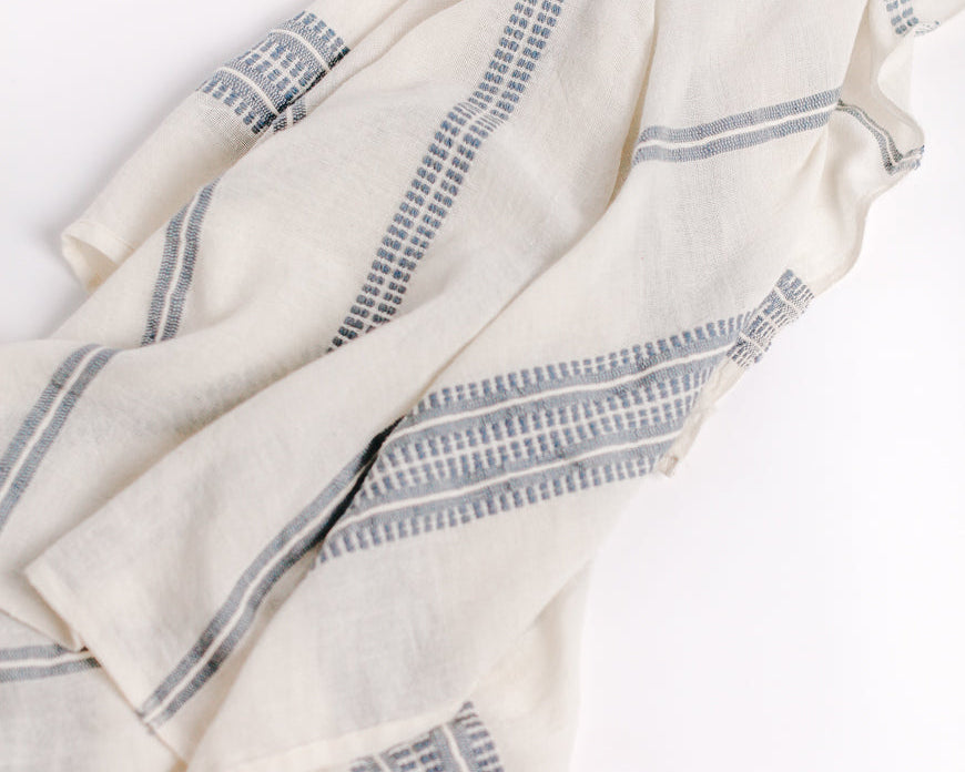 Cotton Baby Swaddle Blue Stripe