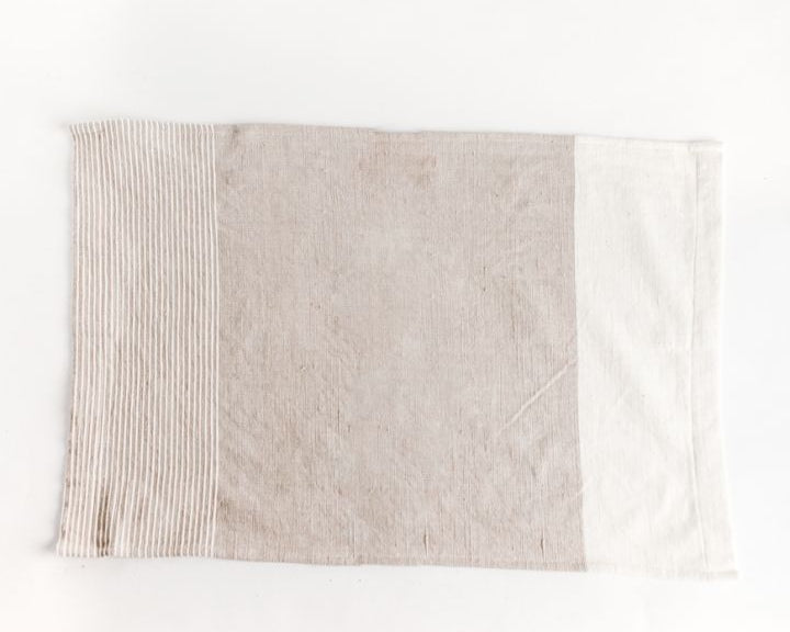 Light Grey Color Blocked Cotton Dinner Napkin