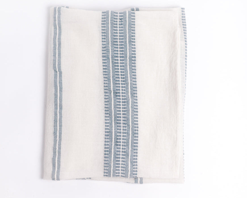 Natural Blue Cotton Swaddle