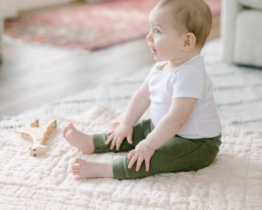 Natural Linen Blush Padded Play Mat