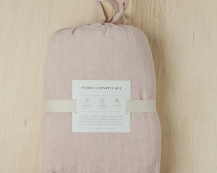 Natural Linen Blush Play Mat