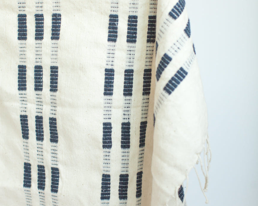 Navy Natural Cotton Tea Towel