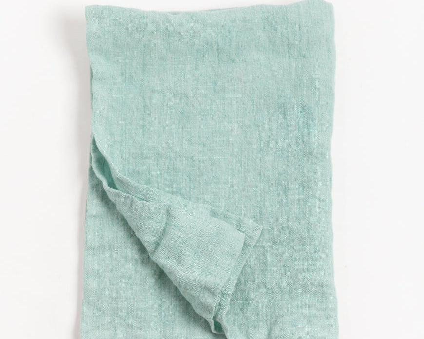 Seafoam Blue Green Linen Kitchen Towel