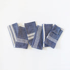 Navy White Color Blocked Cotton Napkin