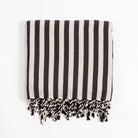 Turkish Cotton Towel Natural Black Stripe