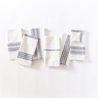 White Blue Stripe Color Blocked Cotton Napkins