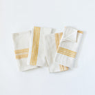 White Royal Yellow Stripe Color Blocked Cotton Napkins