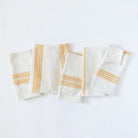 Yellow Stripe Color Blocked Cotton Napkins