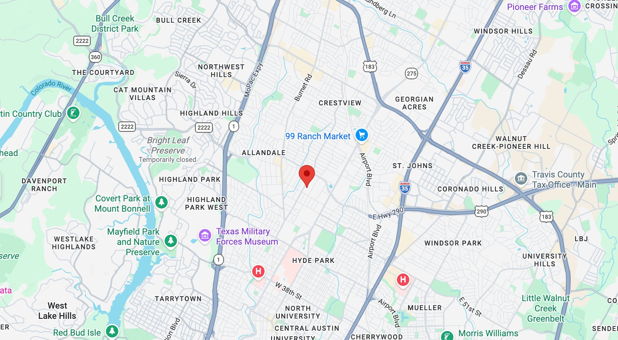 Central Austin non-toxic map