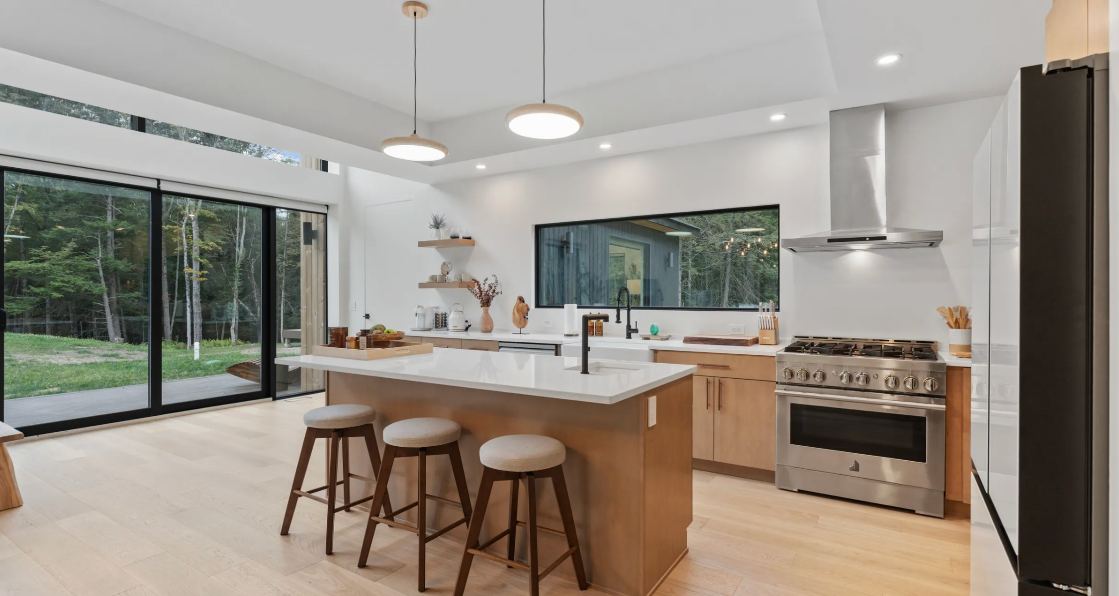 Catskills non-toxic vacation rental home modern kitchen