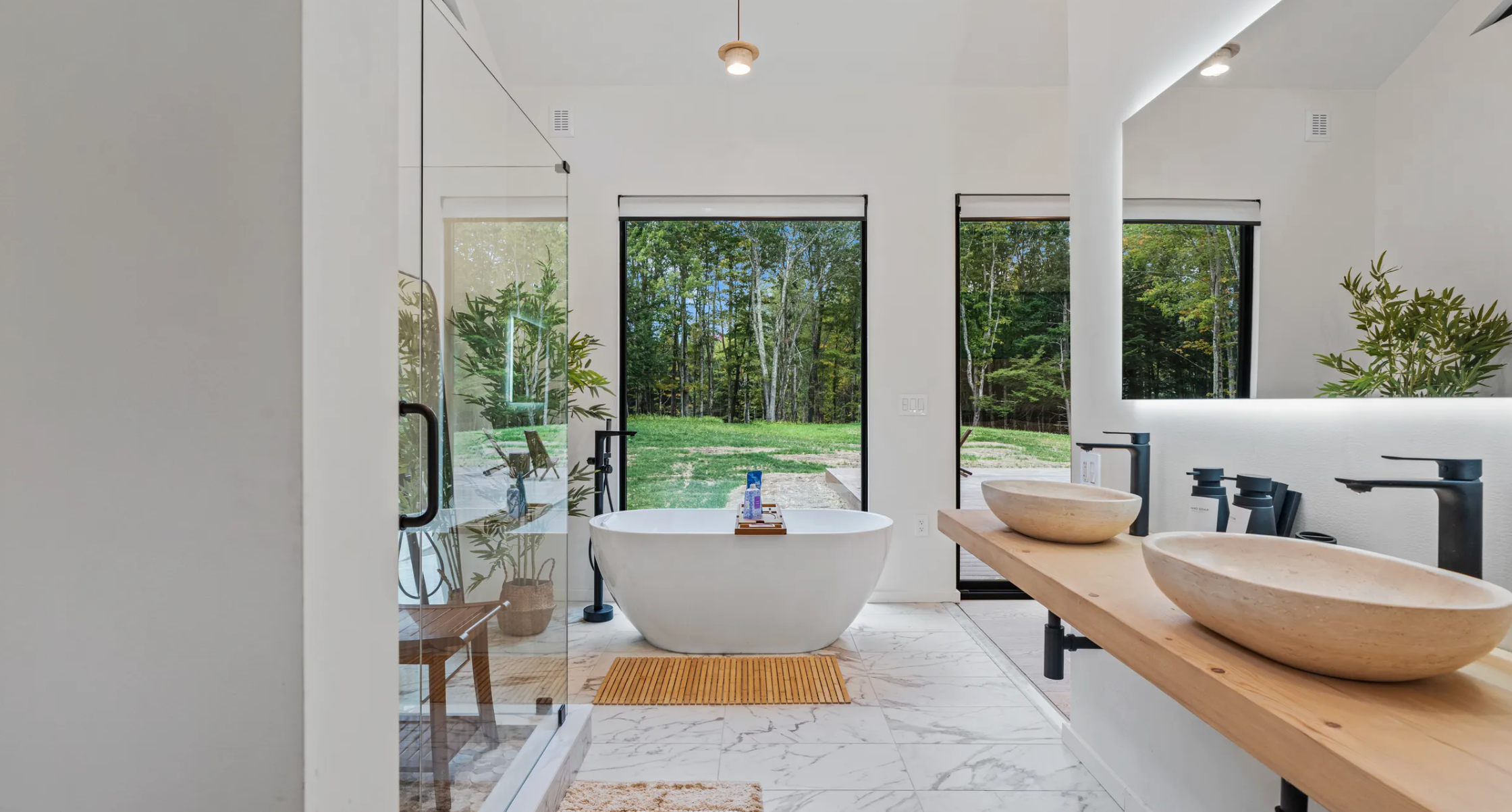 Catskills non-toxic vacation rental home double vanity