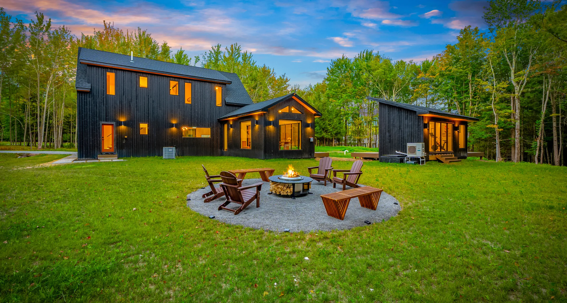Catskills non-toxic vacation rental home fire pit yard