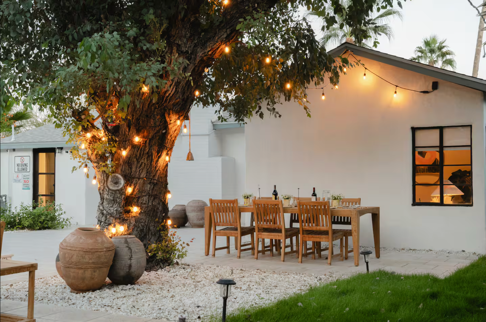 Non-toxic vacation rental palm springs outdoor dining